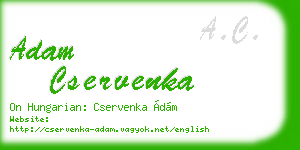 adam cservenka business card